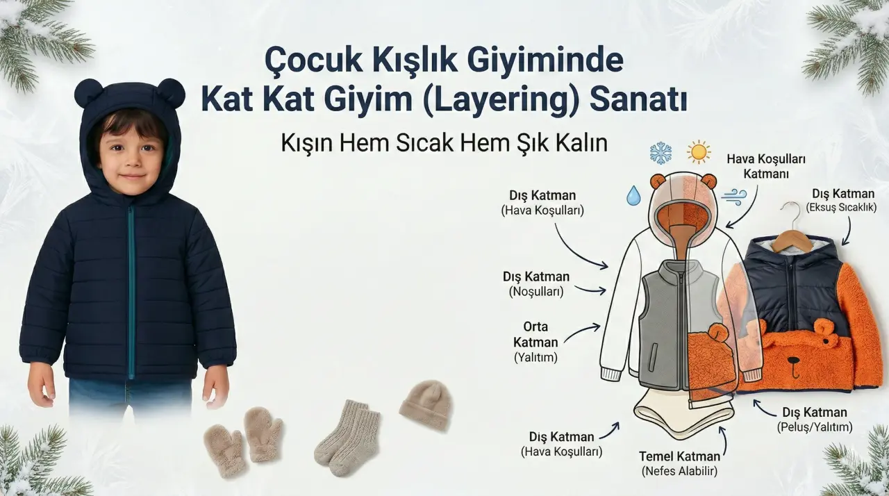 Çocuk Kışlık Giyiminde Kat Kat Giyim (Layering) Sanatı: Kışın Hem Sıcak Hem Şık Kalın