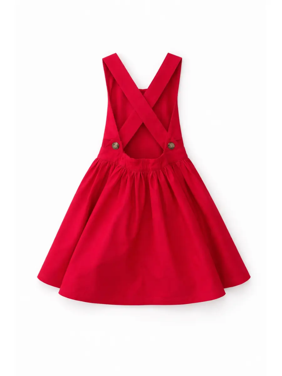 Cross Back Çocuk Elbise - Pembe