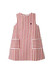 Fresh Stripe Çocuk Elbise - Kırmızı / Beyaz