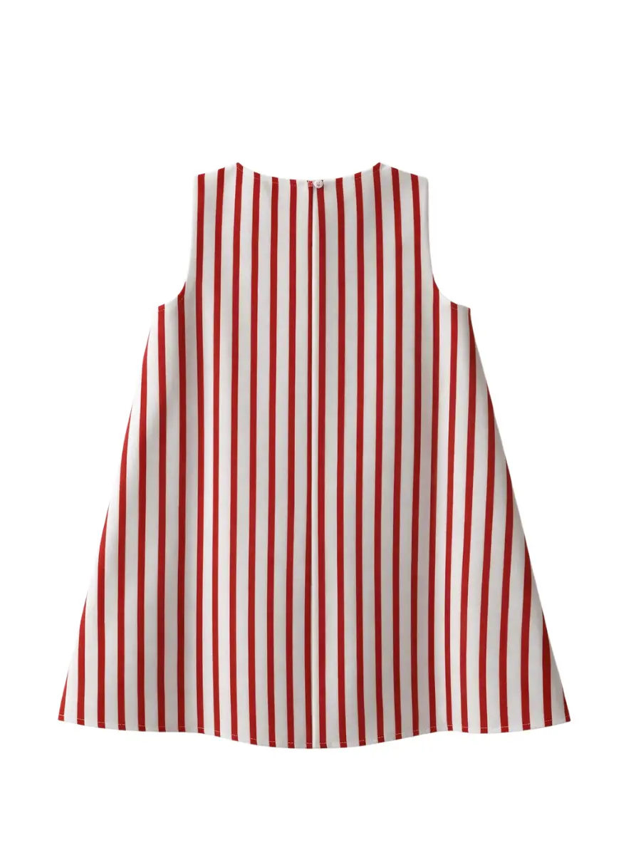 Fresh Stripe Elbise - Kırmızı / Beyaz