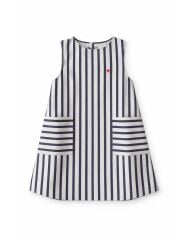 Fresh Stripe Elbise - Lacivert / Beyaz