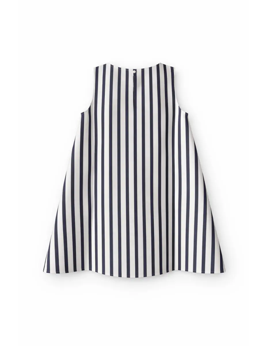 Fresh Stripe Çocuk Elbise - Lacivert / Beyaz