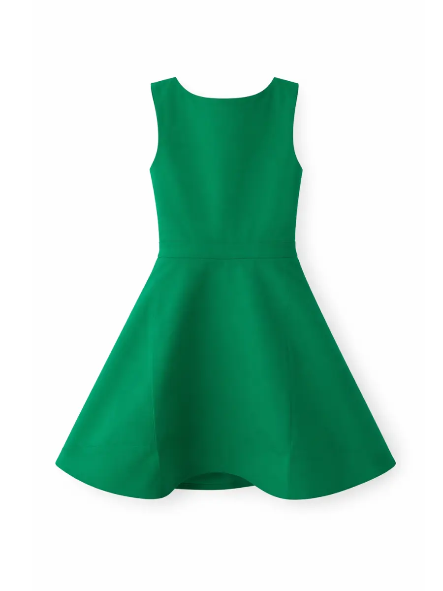 Cross Back Çocuk Elbise - Yeşil