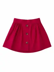 Front Button Çocuk Etek - Pembe