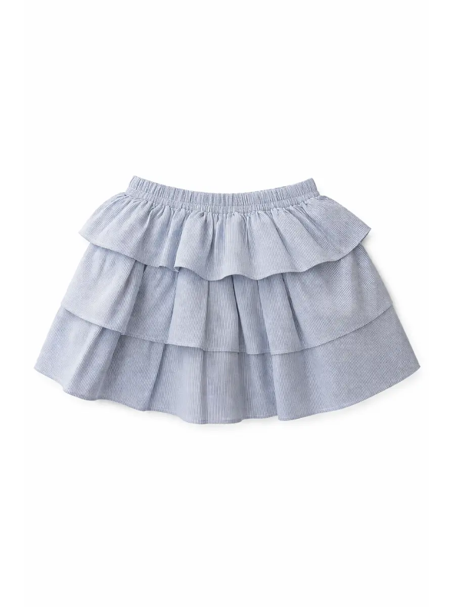 Ruffles Çocuk Etek - Mavi/Beyaz