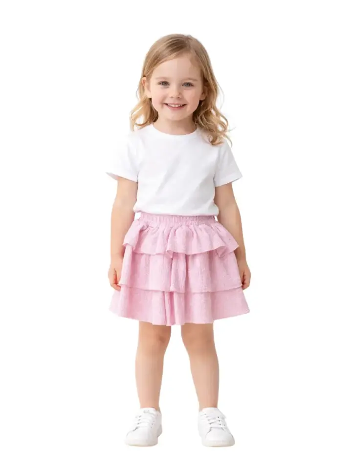 Ruffles  Çocuk Etek - Pembe/Beyaz 4-6 YAŞ