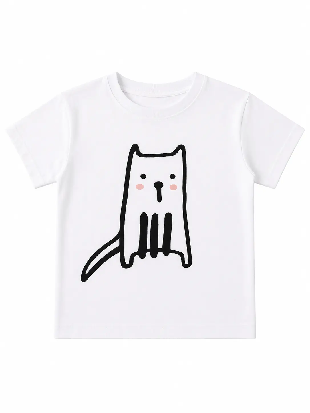 Tiny Kitty  Kız Çocuk Tişört - Beyaz