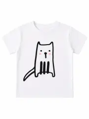 Tiny Kitty  Kız Çocuk Tişört - Beyaz