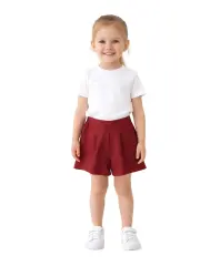 Soft Cotton Kız Çocuk Short - Bordo