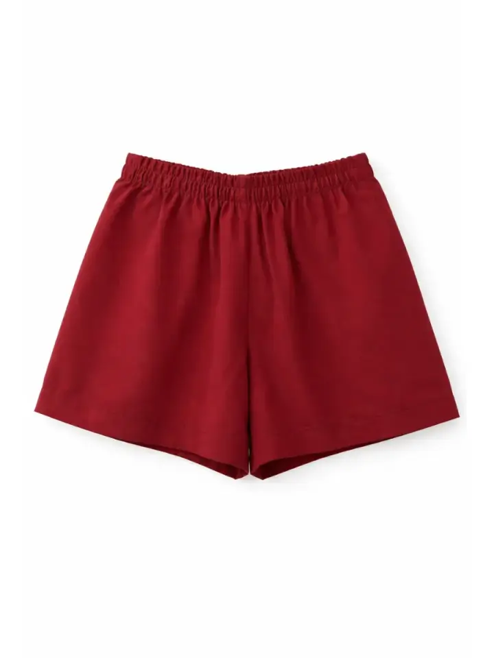 Soft Cotton Kız Çocuk Short - Bordo