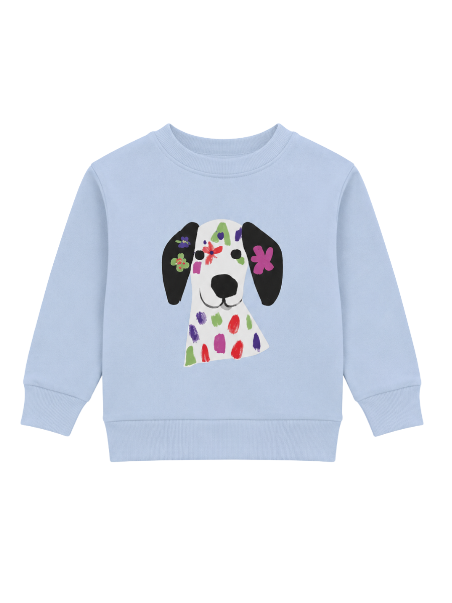 Floral Puppy Kız Çocuk Sweatshirt - Mavi