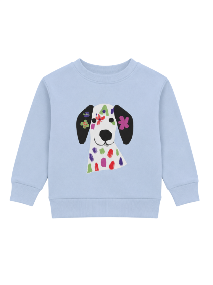 Floral Puppy Kız Çocuk Sweatshirt - Mavi