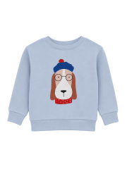Parisian Puppy Unisex Çocuk Sweatshirt - Mavi