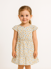 Blossom Kız Çocuk Elbise- Krem