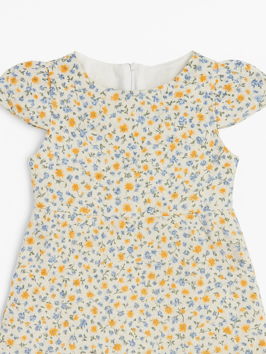 Blossom Kız Çocuk Elbise- Krem
