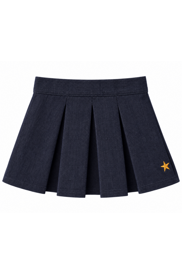 Navy Pleated Etek - Lacivert 6-8 YAŞ