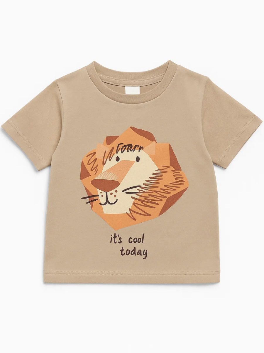 Lion Erkek Çocuk Tişört - Bej