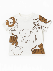 Zoo Party Erkek Çocuk Tişört-Beyaz