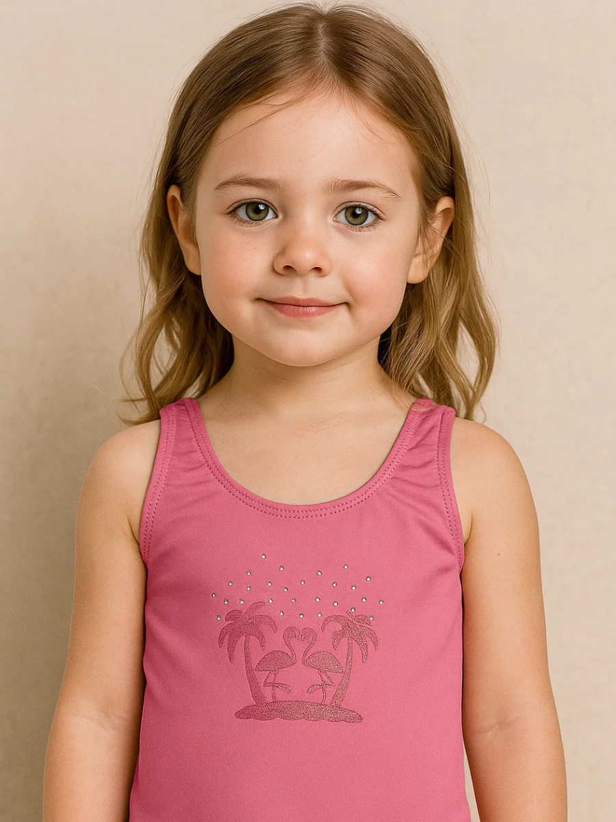 Palm Kız Çocuk Mayosu - Pembe