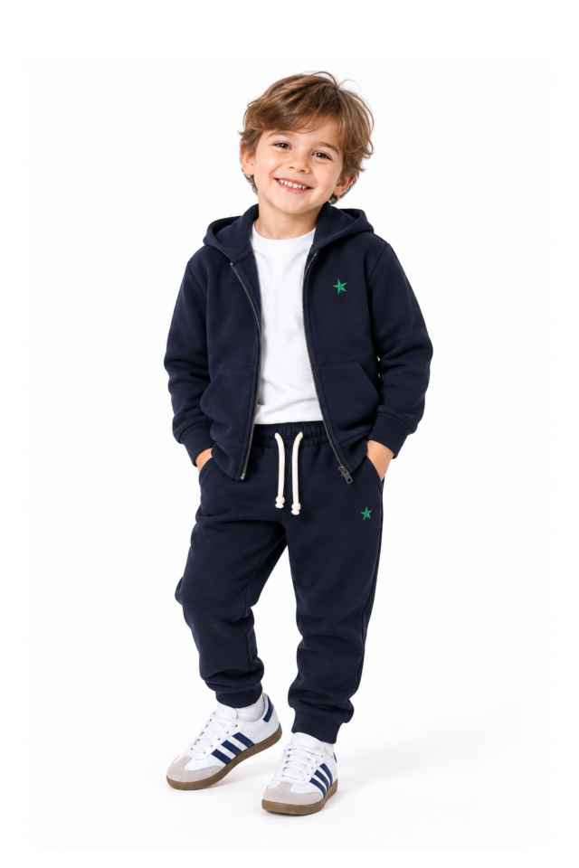Little Star Fermuarlı Sweatshirt - Lacivert
