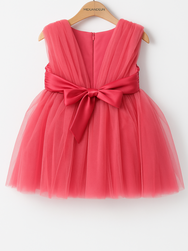 Rosy Kız Çocuk Elbise - Pembe 7 Yaş