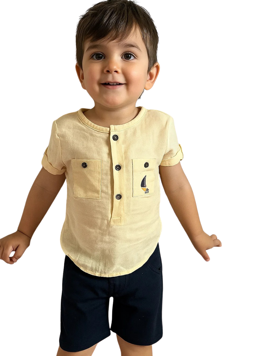 Seaside Erkek Çocuk Takım-Ekru/Lacivert