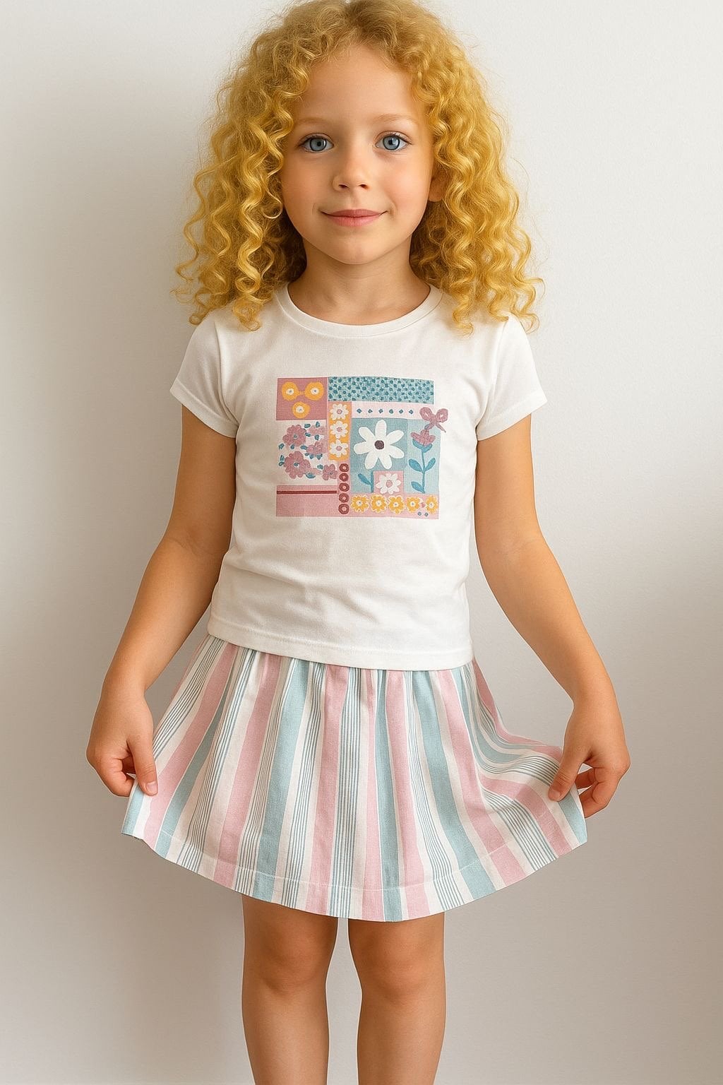 Candy Kız Çocuk Takım- Beyaz/Renkli