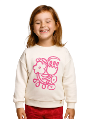 Soft Bloom Kız Çocuk Sweatshirt - Beyaz