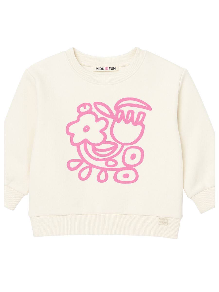Soft Bloom Kız Çocuk Sweatshirt - Beyaz