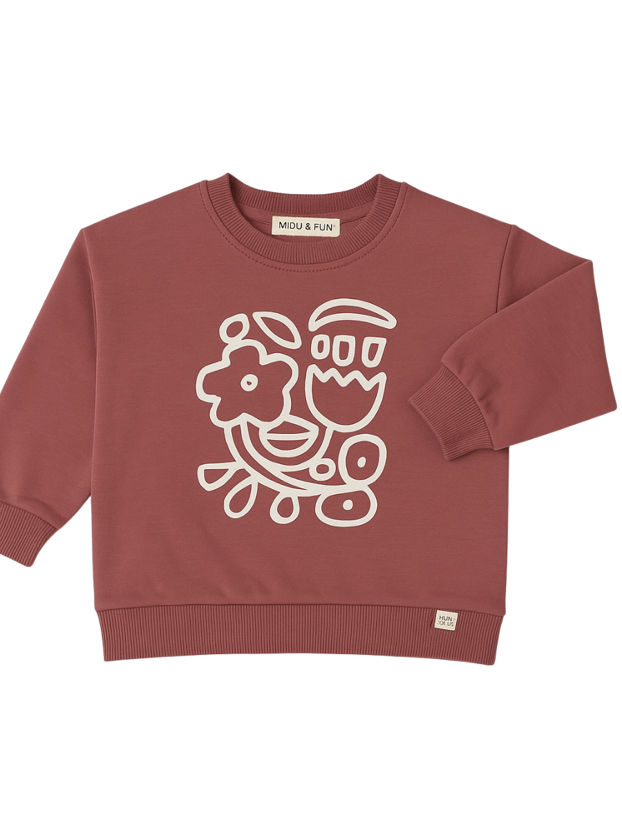 Soft Blossom Kız Çocuk Sweatshirt - Gül Kurusu