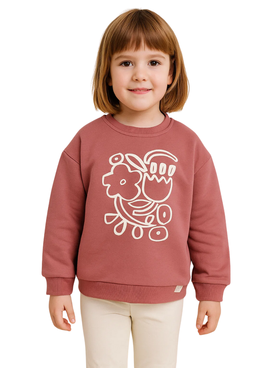Soft Blossom Kız Çocuk Sweatshirt - Gül Kurusu