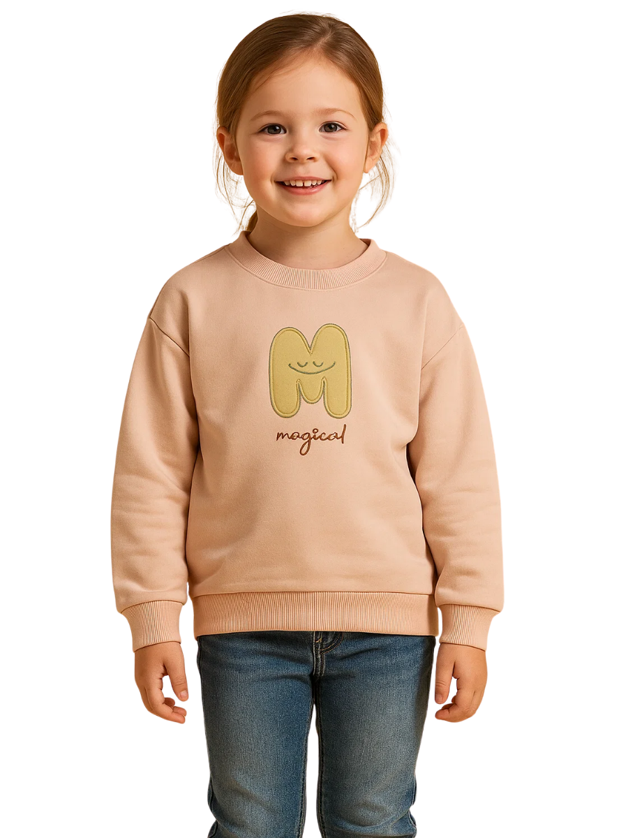 Magical Kız Çocuk Sweatshirt - Pudra