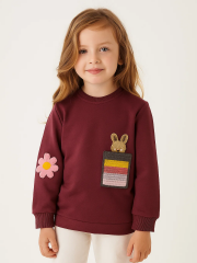 Bunny Kız Çocuk Sweatshirt - Mürdüm