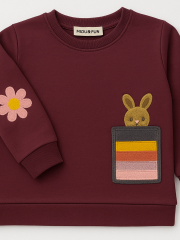 Bunny Kız Çocuk Sweatshirt - Mürdüm