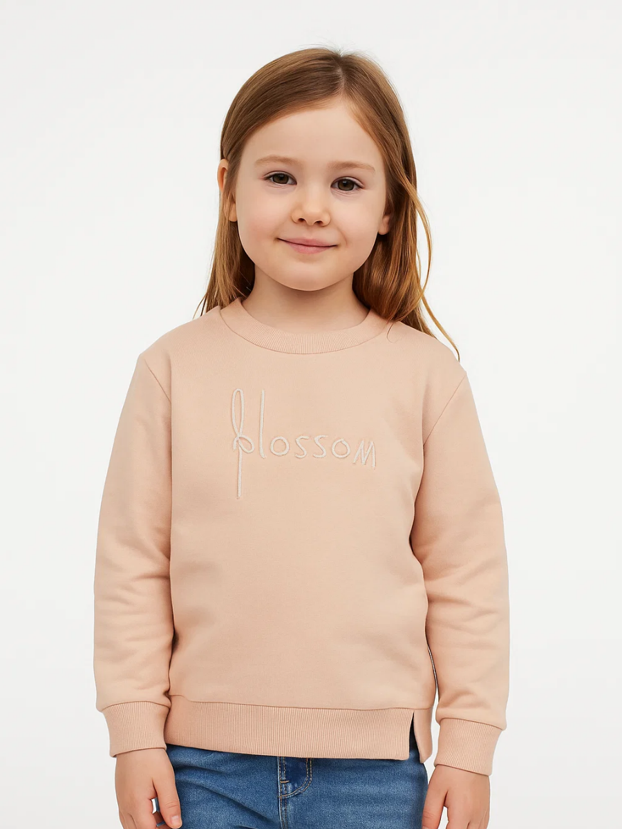 Blossom Kız Çocuk Sweatshirt - Pudra