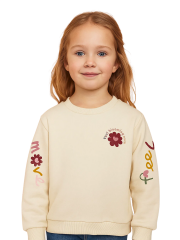 Bloom Kız Çocuk Sweatshirt - Ekru