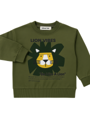 Lion King İnce Erkek Çocuk Sweatshirt - Haki