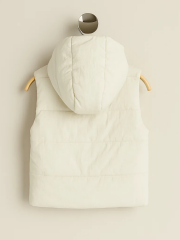 Light Hood Kız Çocuk Yelek - Ekru