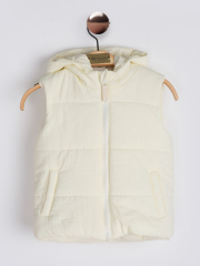 Light Hood Kız Çocuk Yelek - Ekru