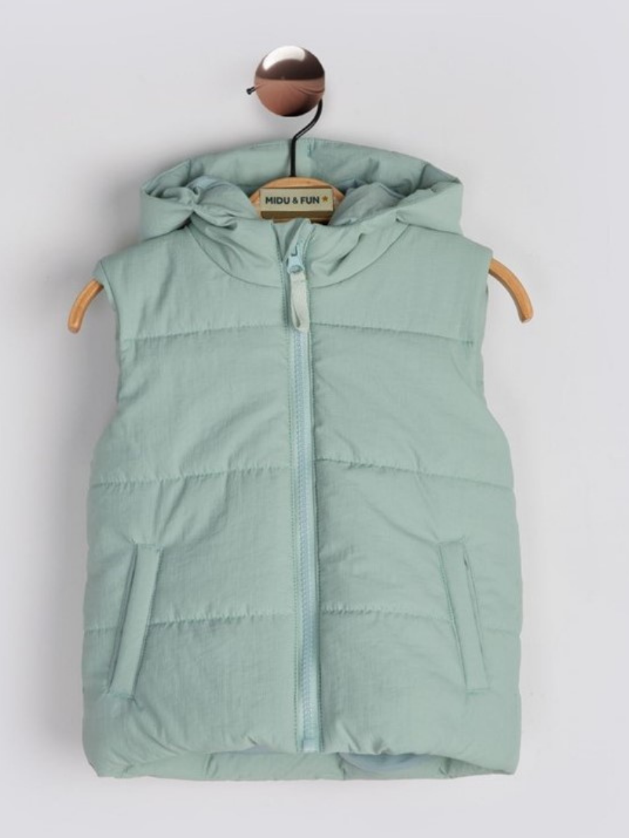 Light Hood Kız Çocuk Yelek - Mint