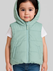 Light Hood Kız Çocuk Yelek - Mint