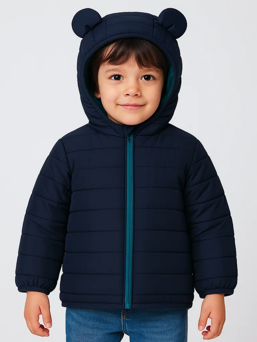 Mini Fluff Erkek Çocuk Puffer Mont - Lacivert