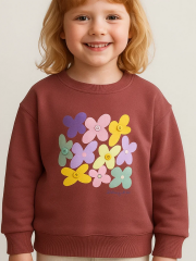 Color Bloom Kız Çocuk Sweatshirt - Gül Kurusu