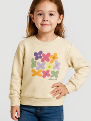 Color Bloom Kız Çocuk Sweatshirt - Ekru