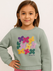 Color Bloom Kız Çocuk Sweatshirt - Mint