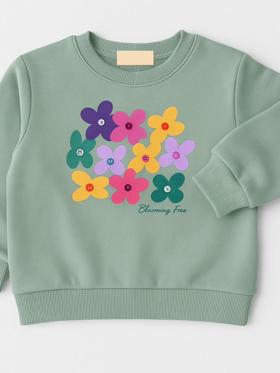 Color Bloom Kız Çocuk Sweatshirt - Mint