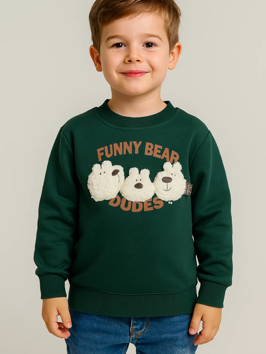 Bear Buddies Erkek Çocuk Sweatshirt - Yeşil