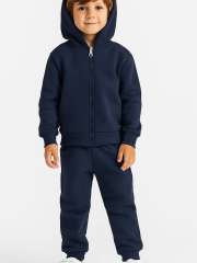 Zip-Up Unisex Çocuk Sweatshirt - Lacivert