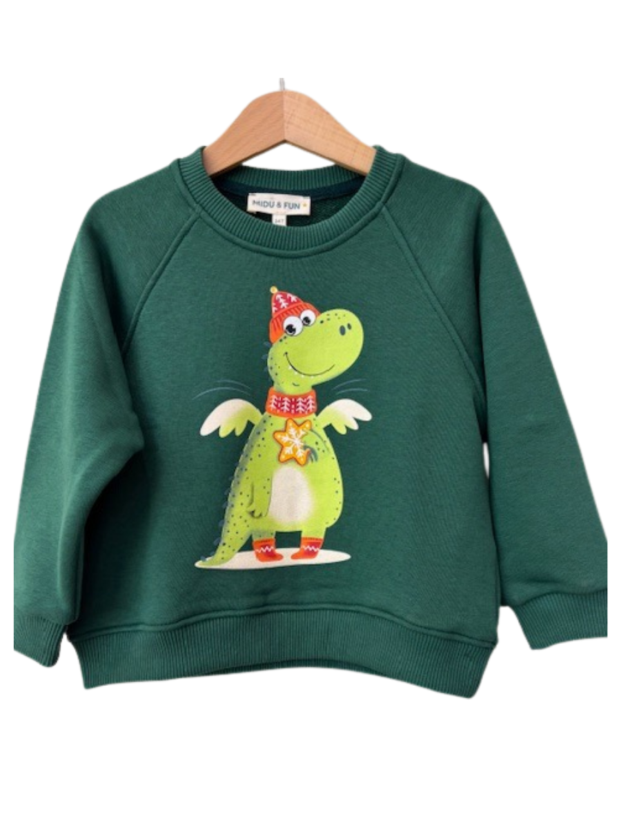 Winter Dino Unisex  Sweatshirt -Yeşil