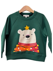 Bear Hug Unisex Çocuk Sweatshirt - Yeşil